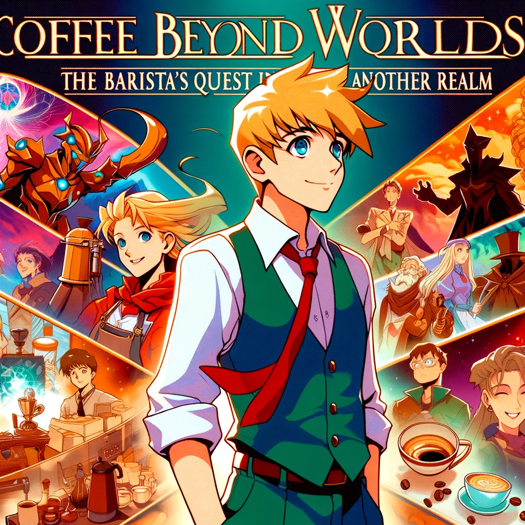 90&rsquo;s Style Anime Poster of Coffee Beyond Worlds